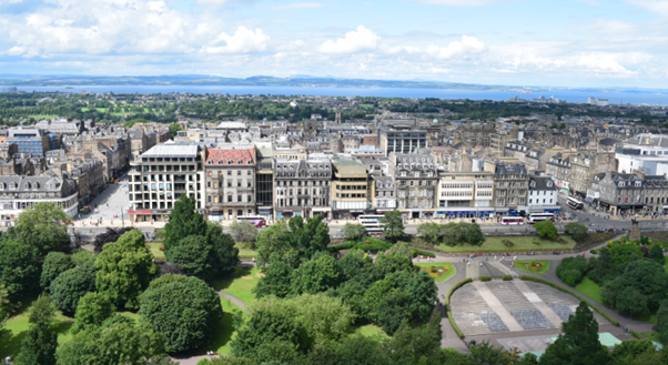 View of Princes Street from Edinburgh Castle